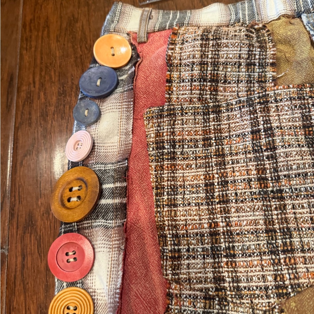 Custom Boho Patchwork Wide-Leg Pants with Button … - image 6